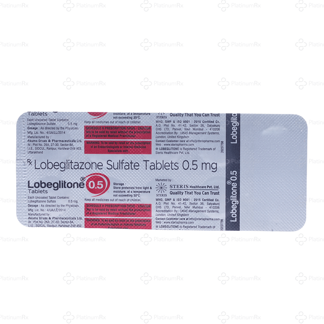 Lobeglitone 0.5mg Tablet 10s