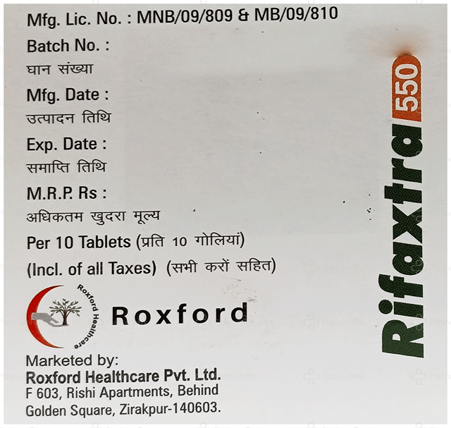 Rifaxtra 550mg Tablet 10s
