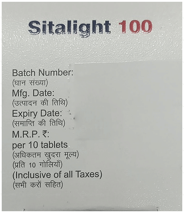 Sitalight 100mg Tablet 10s