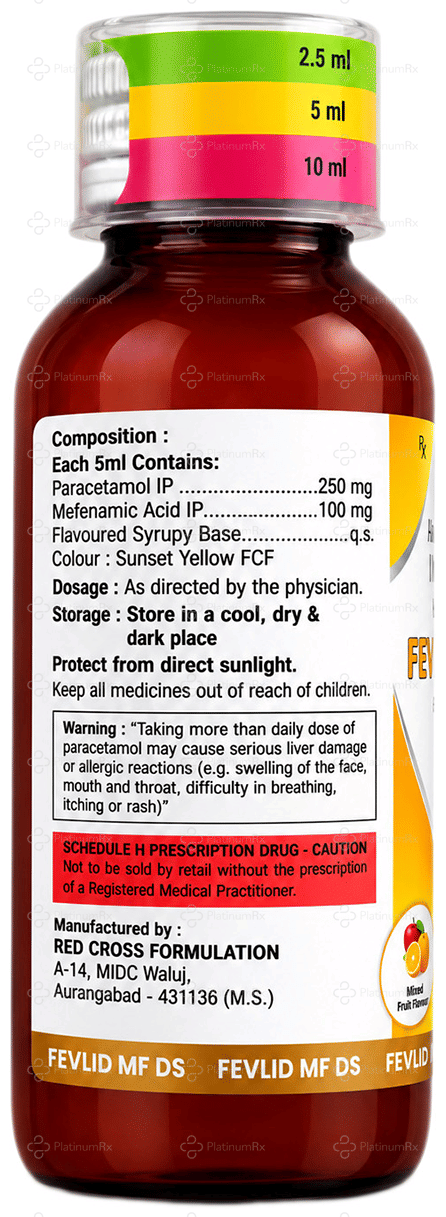 Fevlid MF DS Mixed Fruit Oral Suspension 60ml