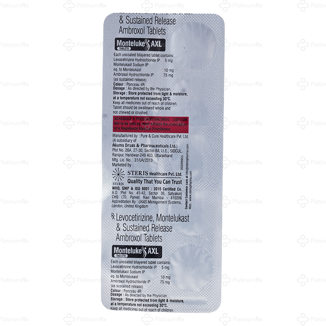 Monteluke AXL 75/5/10mg Tablet 10s