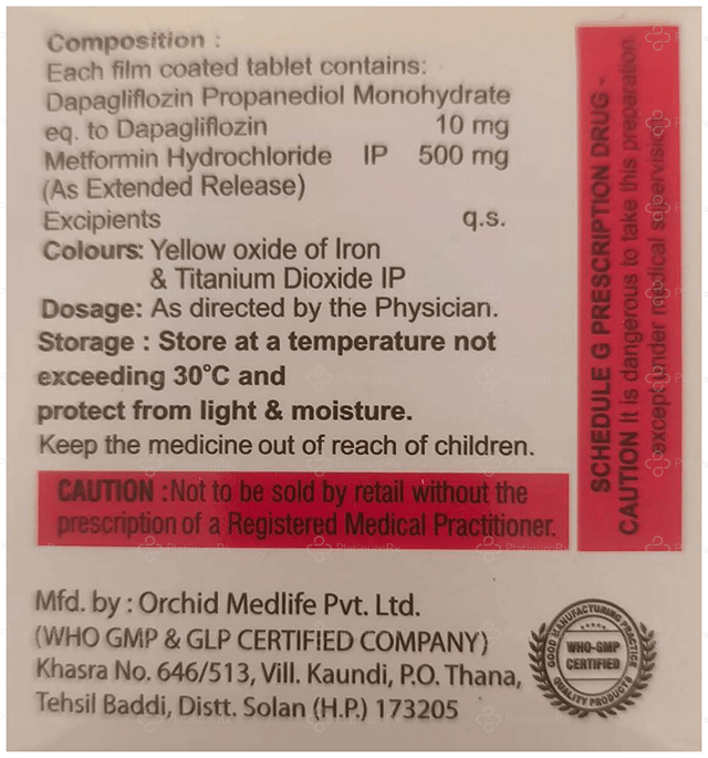 Neudapa Met 10/500mg Tablet ER 10s