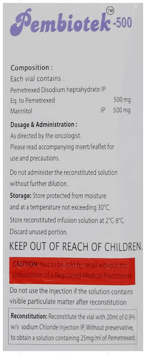 Pembiotek 500mg Injection 1s