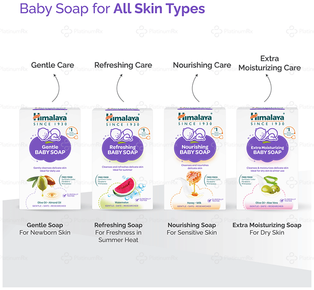 Himalaya Gentle Baby Soap 75gm (Buy 3 Get 1 Free)