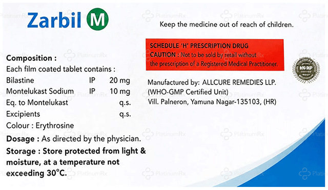 Zarbil M 20/10mg Tablet 10s