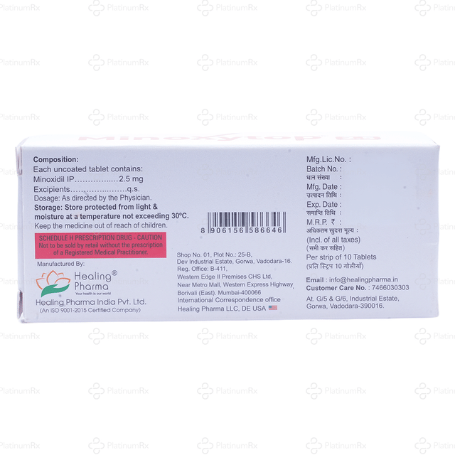 Minoxytop 2.5mg Tablet 10s