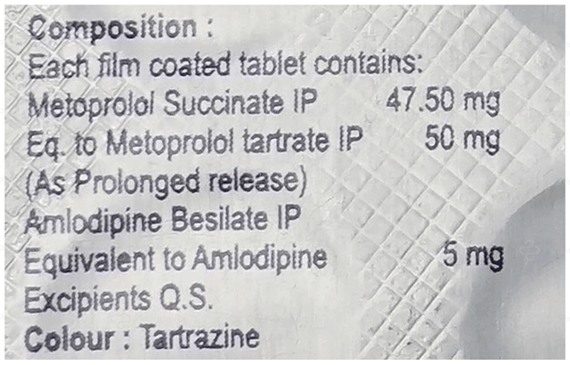 METOLeco AM 5/47.5mg Tablet PR 15s