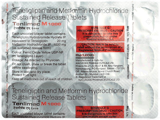 Tenlimac M 1000/20mg Tablet SR 15s