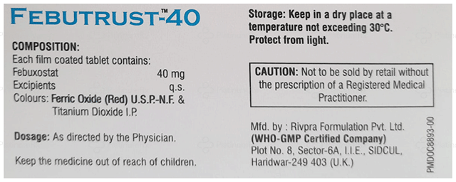 Febutrust 40mg Tablet 10s