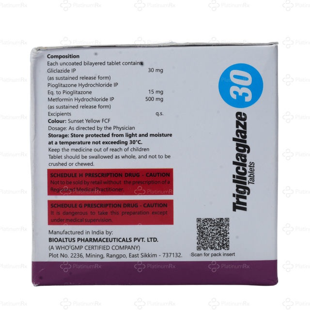 Trigliclaglaze 30/15/500mg Tablet 15s