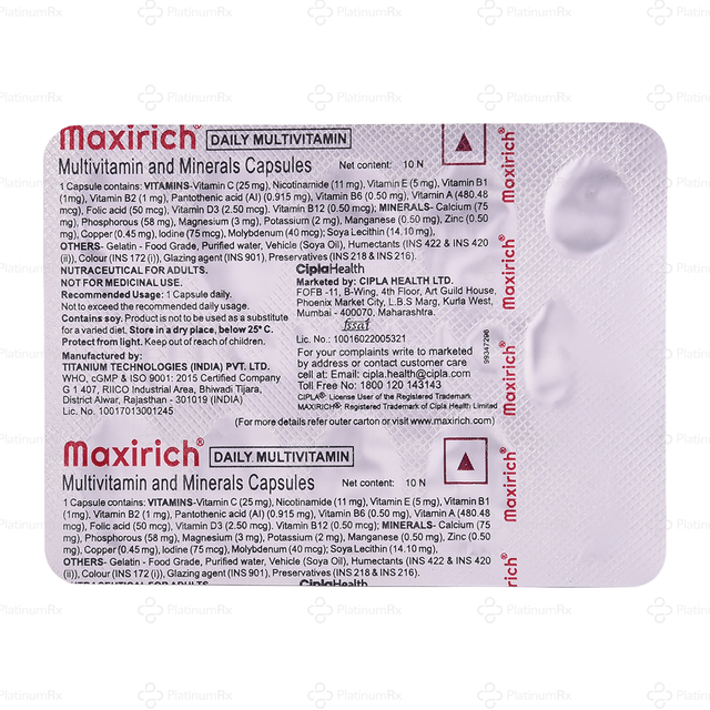 Maxirich Daily Multivitamin Capsule 10s
