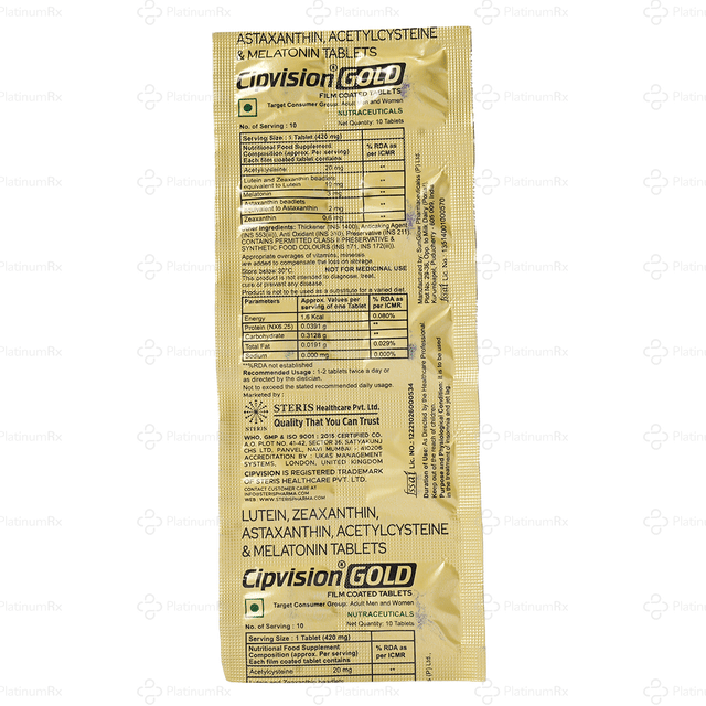 Cipvision Gold Tablet 10s