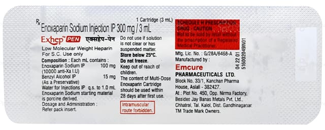 Exhep Pen 300mg Injection Kit 3ml