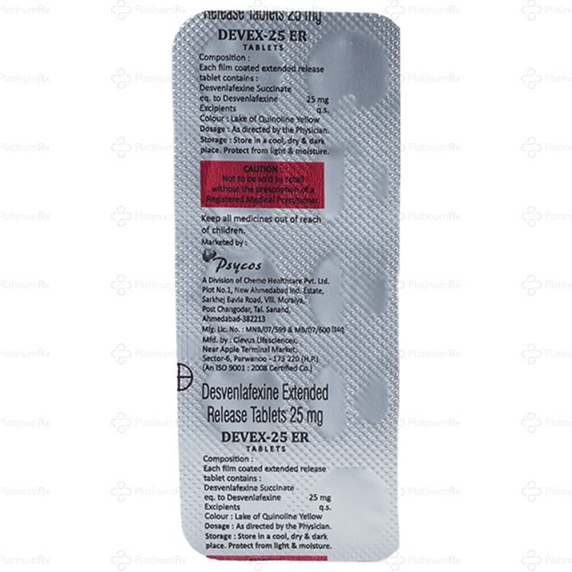 Devex 25mg ER Tablet 10s