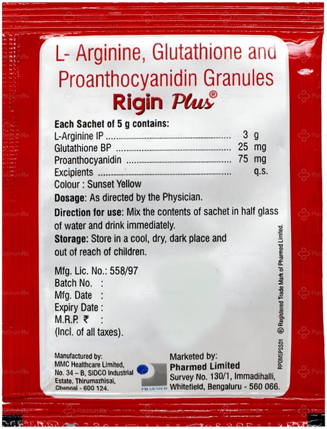 Rigin Plus Orange Flavour Sugar Free Granules 5gm