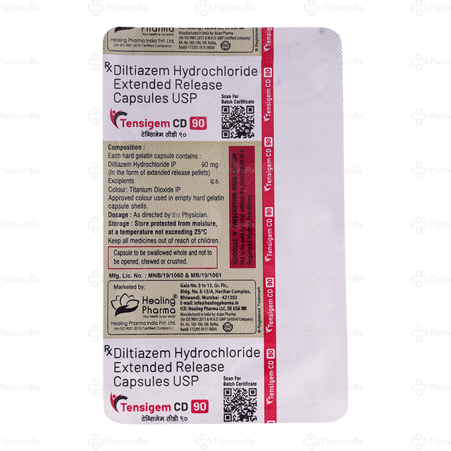 Tensigem CD 90mg Capsule ER 10s