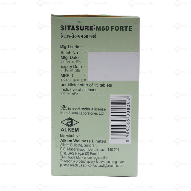 Sitasure M 50/1000mg Forte Tablets 15s