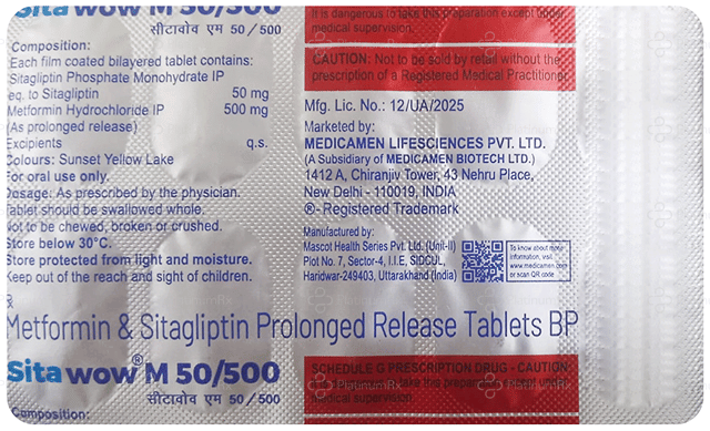 Sita wow M 500/50mg Tablet PR 10s