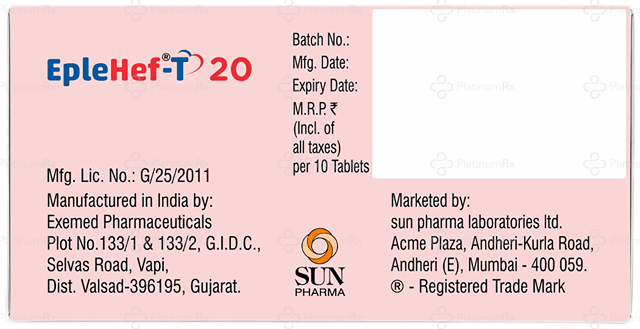 EpleHef T 25/20mg Tablet 10s