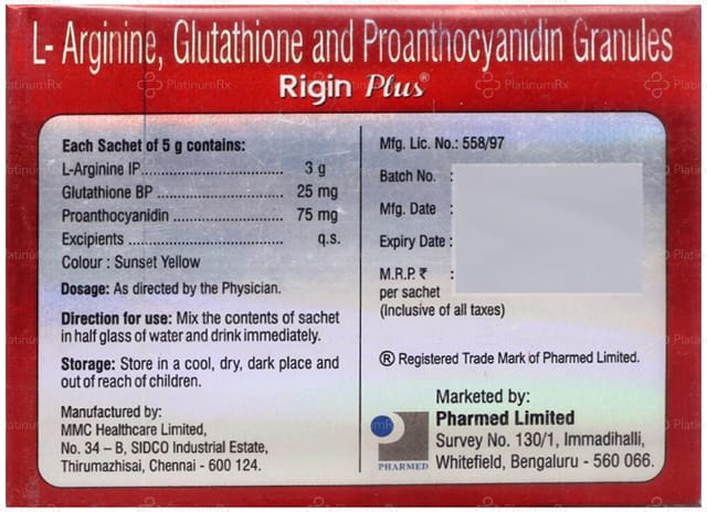 Rigin Plus Orange Flavour Sugar Free Granules 5gm