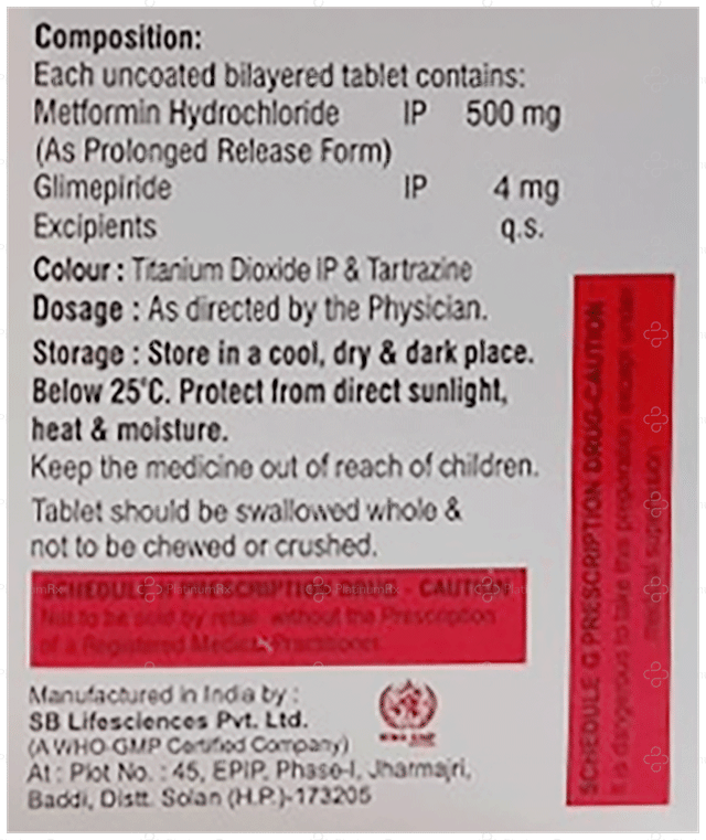 Vigipride M 4/500mg Tablet PR 15s