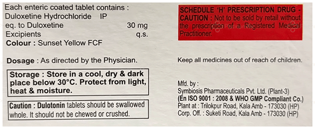 Dulotonin 30mg Tablet 10s