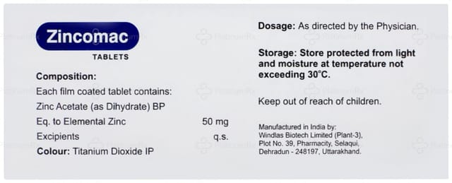 Zincomac 50mg Tablet 14s