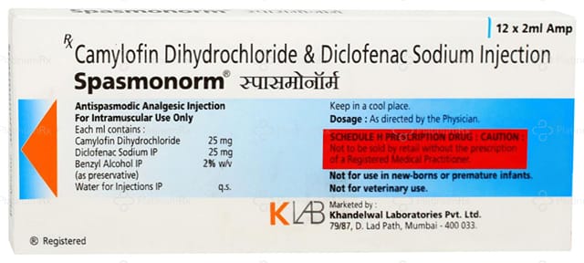 Spasmonorm 25/25mg Injection 2ml