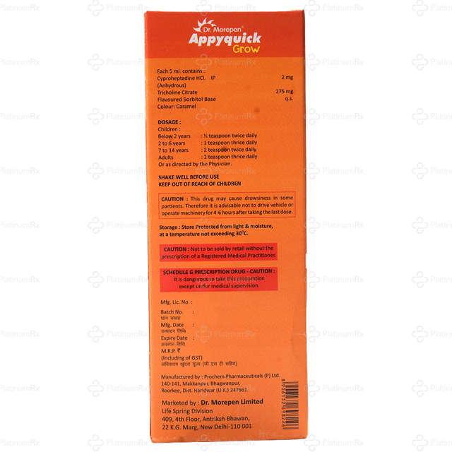 Appyquick Grow Syrup 200ml