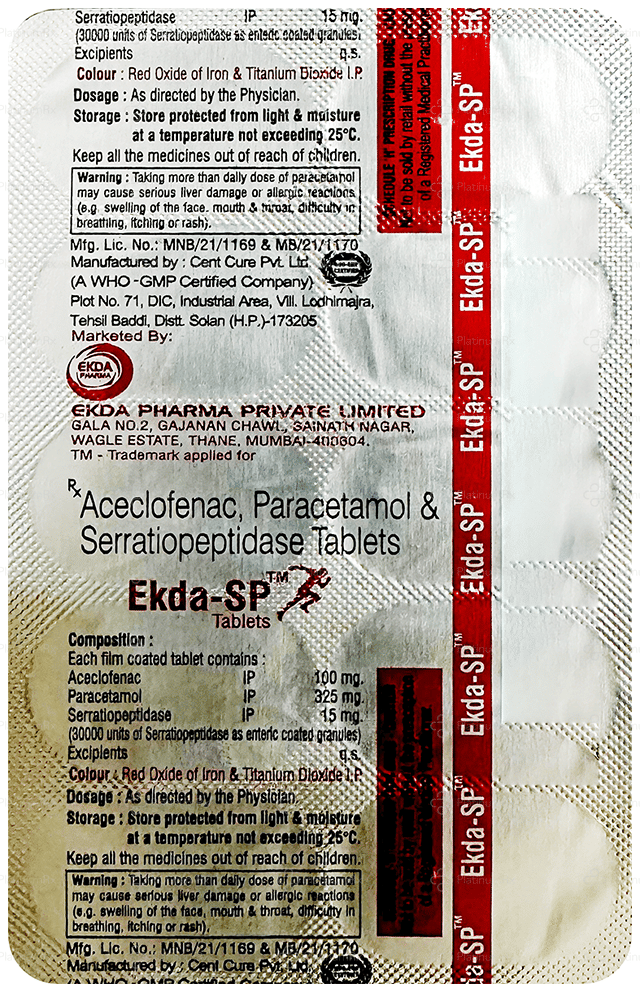 Ekda SP 100/325/15mg Tablet 10s