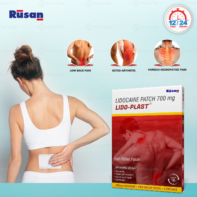 Lido Plast 700mg Pain Relief Patch 3s