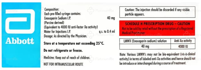 Lmwx 40mg Injection 0.4ml