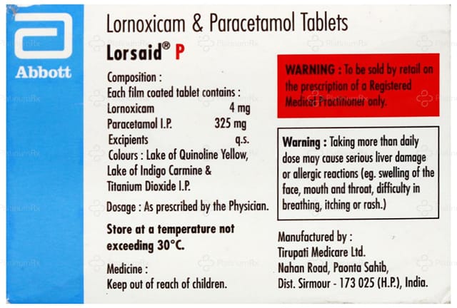 Lorsaid P 4/325mg Tablet 10s