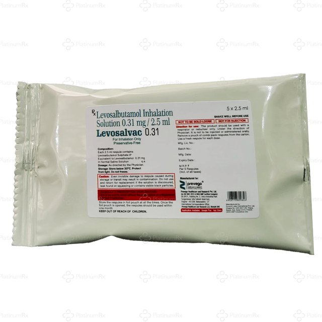 Levosalvac 0.31mg Respules 5X2.5ml