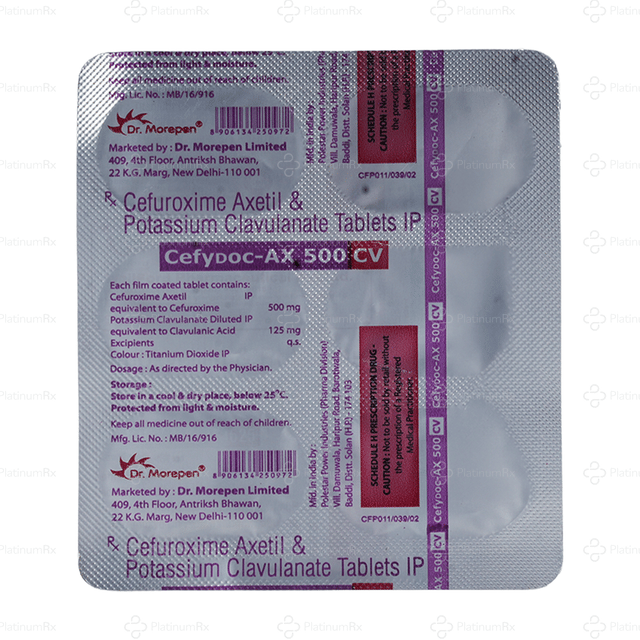 Cefydoc AX 500/125mg CV Tablet 6s