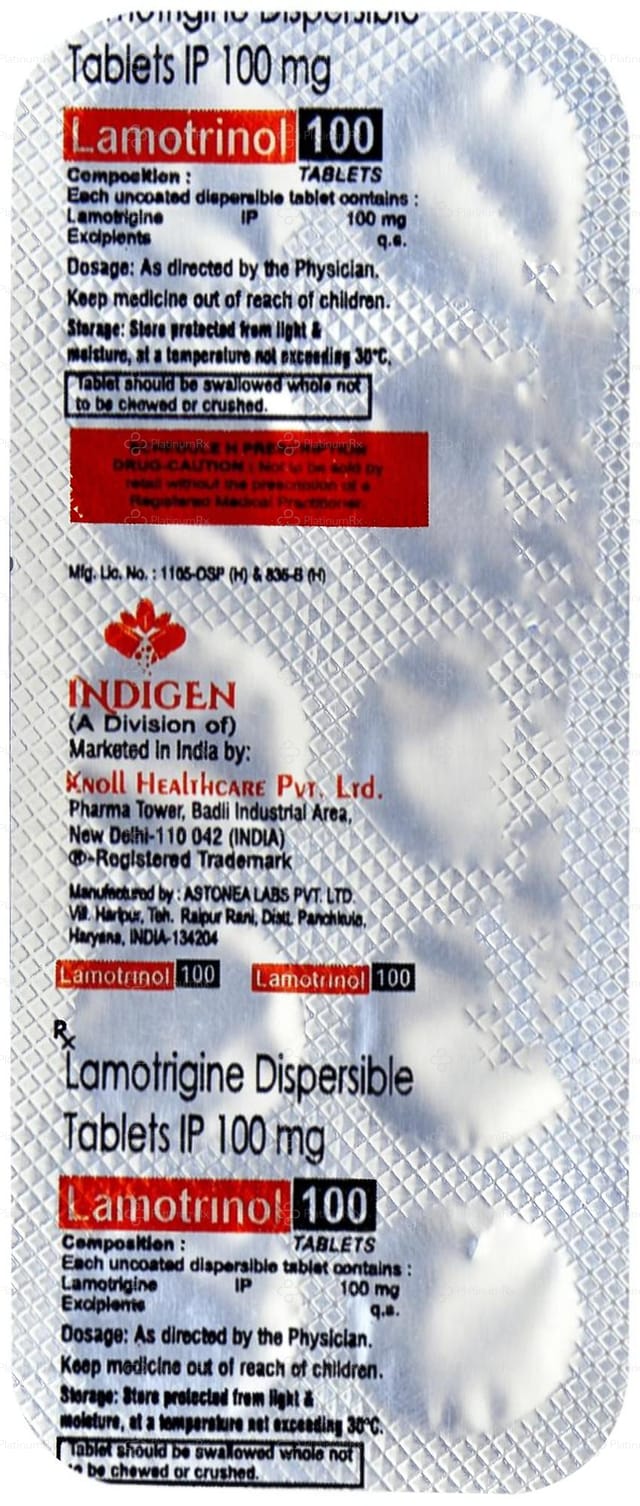 Lamotrinol 100mg Tablet 10s