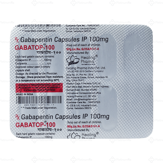 Gabatop 100mg Capsule 10s