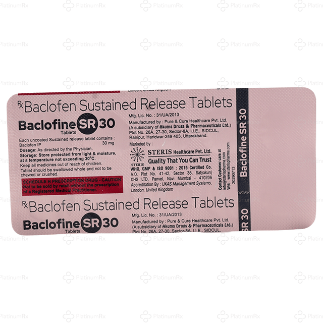 Baclofine SR 30mg Tablet 10s