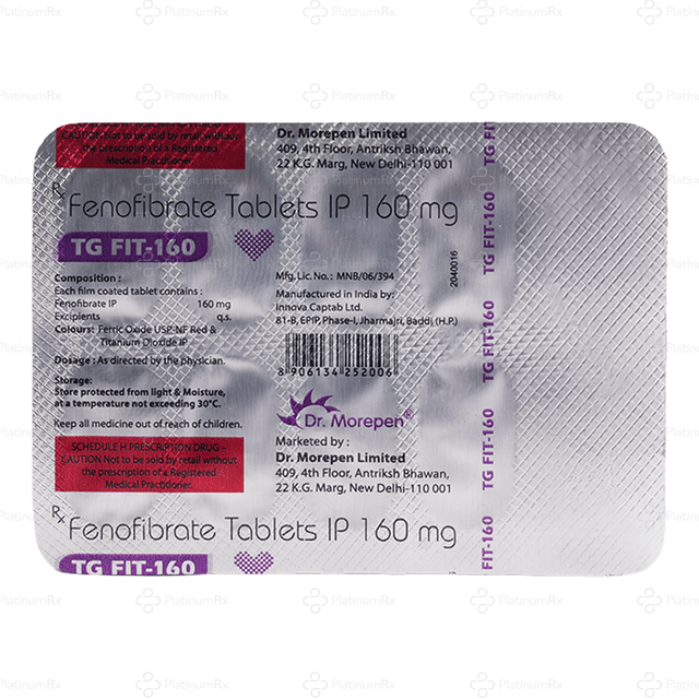 TG Fit 160mg Tablet 10s