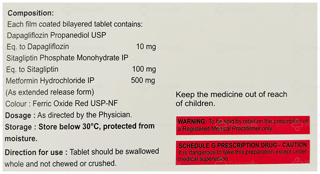 Dapashow SM 10/500/100mg Tablet ER 10s