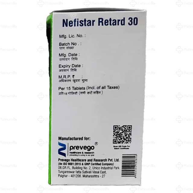 Nefistar Retard 30mg Tablet 15s