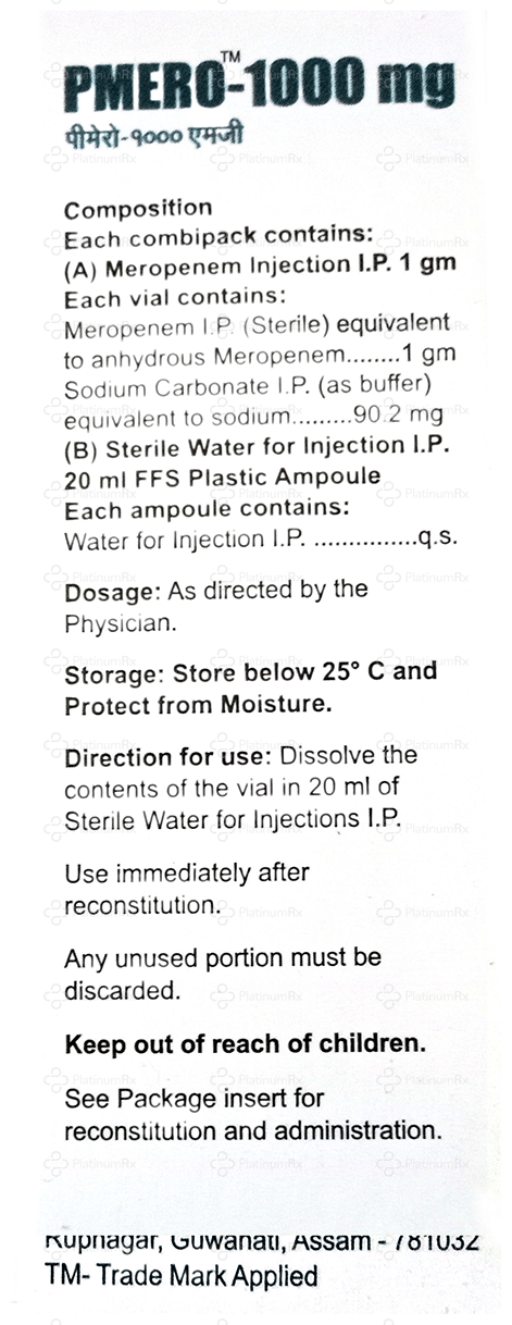 Pmero 1000mg Injection 1s