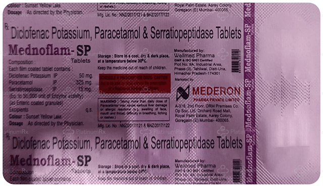 Mednoflam SP 50/325/15mg Tablet 10s