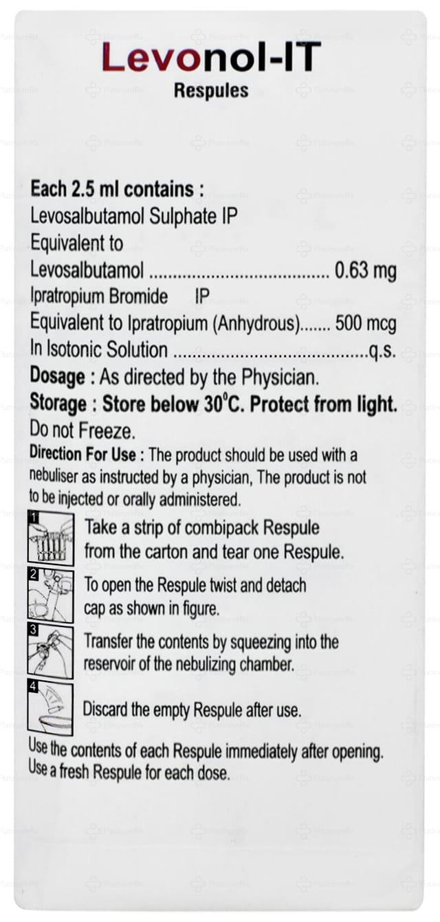 Levonol IT 500mcg/0.63mg Respules 5X2.5ml