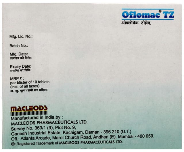 Oflomac TZ 200 mg/600 mg Tablet 10s