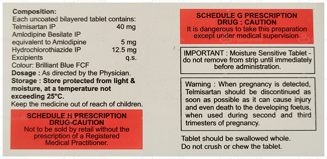 Teleflex AMH 5/12.5/40mg Tablet 10s