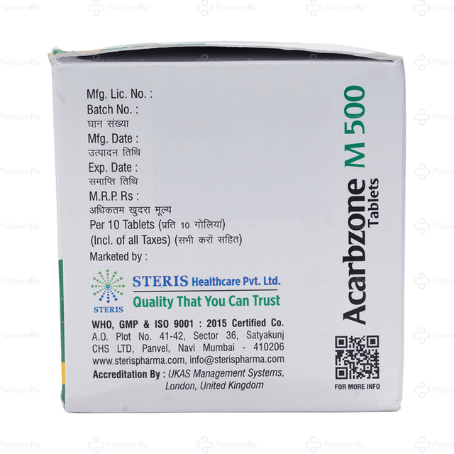 Acarbzone M 50/500mg Tablet 10s