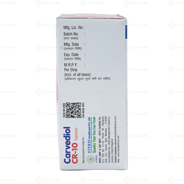 Carvediol CR 10mg Tablet 10s