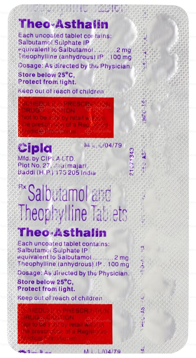 Theo Asthalin 2/100mg Tablet 30s
