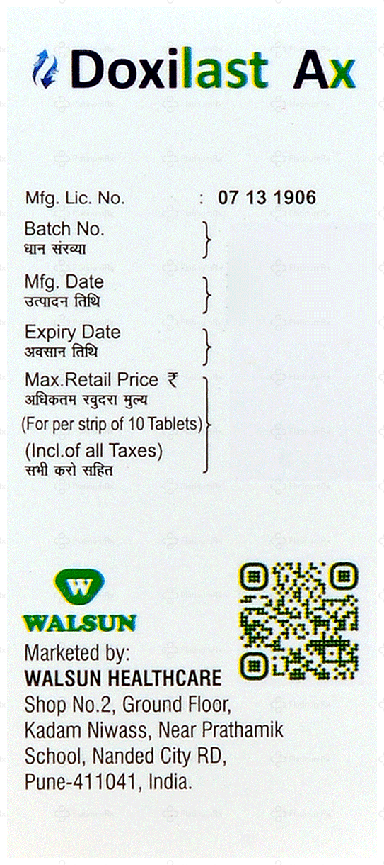 Doxilast AX 30/400mg Tablet 10s